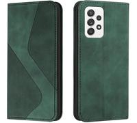 Kal-Coque Pour Samsung Galaxy A52 4g/5g/A52s 5g, Etui Samsung A52 4g/5g/A52s 5g Cuir, Housse En Cuir Samsung A52 4g/5g/A52s 5g, Cuir Portefeuille Housse Avec Magnétique Étui À Rabat Case (Vert)