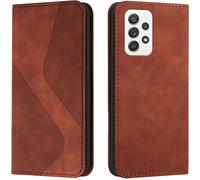 Kal-Coque Pour Samsung Galaxy A52 4g/5g/A52s 5g, Etui Samsung A52 4g/5g/A52s 5g Cuir, Housse En Cuir Samsung A52 4g/5g/A52s 5g, Cuir Portefeuille Housse Avec Magnétique Étui À Rabat Case(Marron)