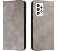 Kal-Coque Pour Samsung Galaxy A52 4g/5g/A52s, Étui En Cuir Avec Portefeuille, Housse Magnétique À Rabat (Gris)