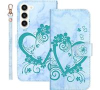 Kal-Coque Pour Samsung Galaxy S23 Rabat,Housse Pour Samsung S23 Clapet,Aimer/C?ur Portefeuille Etui Avec Fonction Support Et Porte-Carte,Cuir Pu Flip Cover Case.Vert