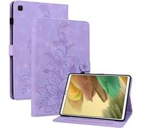 Kal-Coque Pour Samsung Galaxy Tab A7 Lite 2021 8.7"" Sm-T220/T225, Multi-Angles De Visualisation Housse De Protection En Similicuir Avec Porte-Carte Couverture Motif Lys, Pourpre