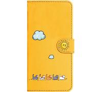 Kal-Coque Pour Samsung Note20 Ultra 5g(6.9") Porte Carte Aimantée Portefeuille Cuir Coque Telephone Portable Clapet Pour Samsung Note20 Ultra 5g(6.9") Protection Etui Avec Rabat Cordon Chat Jaune