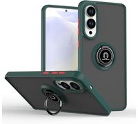 Kal-Coque Pour Vivo V50 5g, Etui Téléphone Antichoc Avec Anneau De Support, Hard Pc Et Tpu Bumper Mat Translucide Case Cover - Vert Foncé