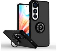 Kal-Coque Pour Vivo V50 Lite 5g, Etui Téléphone Antichoc Avec Anneau De Support, Hard Pc Et Tpu Bumper Mat Translucide Case Cover - Noir