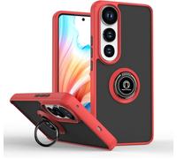 Kal-Coque Pour Vivo V50 Lite 5g, Etui Téléphone Antichoc Avec Anneau De Support, Hard Pc Et Tpu Bumper Mat Translucide Case Cover - Rouge