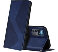 Kal-Coque Pour Xiaomi 12t / 12t Pro, Premium Étui Housse En Cuir De Protection Avec [Emplacements Cartes] [Magnetique], Clapet Folio Portefeuille Pour Xiaomi 12t / 12t Pro (Bleu)