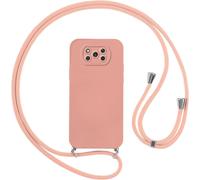 Kal-Coque Pour Xiaomi Poco X3 Nfc/X3/X3 Pro Avec Cordon, Etui Avec Collier - Tour De Cou Lanière En Corde - Silicone Housse Avec Réglable Chaine Pour Xiaomi Poco X3 Nfc/X3 Pro, Bandouliere - Rose