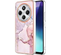 Kal-Coque Pour Xiaomi Redmi 14c / Xiaomi Poco C75, Ultra Mince Élégant En Silicone Souple Motifs Colorés Coque Brillante Antichoc, Tpu Gel Etui Résistant - Or Rose