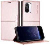 Kal-Coque Pour Xiaomi Redmi K40/ K40 Pro/Xiaomi Poco F3/ Mi 11i, Housse En Cuir Pu Portefeuille Etui, Tpu Fonction Support Anti-Choc Folio Magnetique Compatible Avec Redmi K40 (Rose)