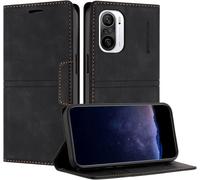 Kal-Coque Pour Xiaomi Redmi K40/Poco F3/Mi 11i, Housse En Cuir Pu Portefeuille Etui, Tpu Fonction Support Anti-Choc Folio Magnétique Compatible Avec Redmi K40 Pro (Noir)