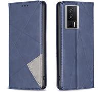 Kal-Coque Pour Xiaomi Redmi K60/K60 Pro/X3 Nfc, Housse Portefeuille En Cuir Etui De Protection Avec Slim Tpu Silicone Bumper Magnétique Flip Case, Porte Cartes Avec Fonction Support Cover (Bleu)