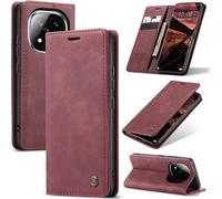 Kal-Coque Pour Xiaomi Redmi Note 14 Pro Plus 5g Premium Housse Cuir Protection Pochette Rabat Portefeuille Flip Case Porte Magnétique Coque Étui Pour Redmi Note 14 Pro Plus 5g, Vin Rouge