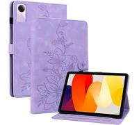 Kal-Coque Pour Xiaomi Redmi Pad Se 11 Pouces 2023, Multi-Angles De Visualisation Housse De Protection En Similicuir Avec Porte-Carte Couverture Motif Lys, Pourpre