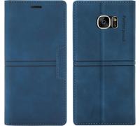 Kal-Coque Samsung Galaxy S7 Edge, Etui Portefeuille Samsung S7 Edge [Magnétique] Tpu Antichoc Housse Cuir Pour Samsung S7 Edge [Fentes Pour Cartes] [Etui À Rabat] Pour Samsung S7 Edge (Bleu)