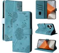 Kal-Coque Xiaomi Redmi Note 13 Pro+ Pissenlit Housse En Cuir Pu Redmi Note 13 Pro+ Étui À Fermeture Magnétique Portefeuille Étui À Rabat Pour Xiaomi Redmi Note 13 Proplus 6.67 Inches Bleu