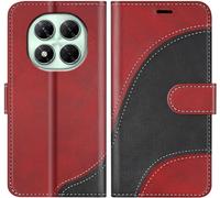 Kal-Coquepourredminote14pro5g/Redminote14proplus5g,Housseencuirpupochettedeportefeuille,Magnétiqueétuideprotectionhoussecoquepourxiaomipocox75g,Rouge
