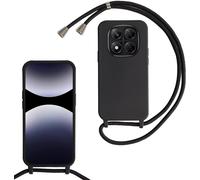 Kal-Coquepourxiaomiredminote14proaveccordondecollier,Coqueaveccordonétuisiliconetpuhousse,Collierréglabletéléphoneportablelanyardcasexiaomiredminote14proplus,Noir