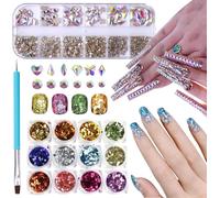 Kal-Couleurs Paillette Ongles Nail Art, Paillettes Ongles Set, Paillette Cosmétiques Glitter Fines Pour Festival Visage Corps Ongles Nail Art Decoration, Création De Carte