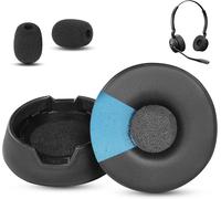 KAL-Coussinets De Rechange Compatible Avec Jabra Engage 55/65/75 Stéréo Casque(Non Pour Engage 50 Et Engage 55/65/75 Versions Mono), En Similicuir Protéiné Et Mousse À Mémoire De Forme