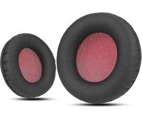 KAL-Coussinets, De Remplacement Casque Oreille Couvertures En Mousse À Mémoire Cuir Pu On Ear Casque Coussinets Pour Casque Ath-S200Bt (Audio-Technica), Avec Eva Sac Plastique Noir/Rouge
