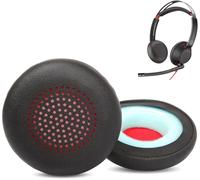 KAL-Coussinets D'Oreille Compatible Avec Plantronics Blackwire 5210 5220 7225 Headsets Coussinets D'Oreille De Rechange En Cuir Protéiné Doux Et Mousse À Mémoire De Forme