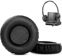 KAL-Coussinets D'Oreille Compatible Avec Plantronics Savi W720 Headset Coussinets D'Oreille De Rechange En Cuir Protéiné Doux Et Mousse À Mémoire De Forme