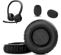 KAL-Coussinets D'Oreilles Compatibles Avec Les Casques Jabra Hsc011 Uc Voice 550 Ms Duo Wired Usb Coussin De Remplacement Pour Oreille (Cuir Protéiné/Mousse À Mémoire)