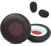 KAL-Coussins De Remplacement Pour Oreillettes Compatibles Avec Les Casques Plantronics Voyager Focus Uc/B825 Binaural/Focus 2 Uc/Blackwire 5220 5210 7225. Coussinets Premium En Cuir Protéiné.
