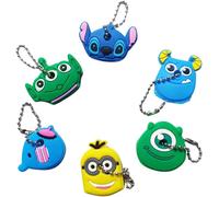 Kal-Couvre-Clés De Dessin Animé,6 Styles De Dessin Animé Animaux Mignons Porte-Clés Couvercle De Clé Porte-Clés En Silicone Anime Keychain Éléphant Porte-Clés