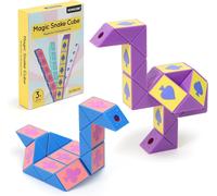 KAL-Cube Serpent Magique Avec Thème Poker, 2 Paquets De 24 Blocs De Cube Serpent Rapide Pour Remplir Les Sacs De Fête, Casse-Tête Éducatif Serpent Jouets Amusants Cadeaux De Fête (Violet & Bleu)
