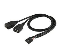 KAL-CY 10 broches femelle de la carte mère vers Dual USB 2.0 femelle, câble adaptateur de 50 cm