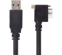KAL-CY Câble de données Micro USB à vis vers 3.0 pour caméra Industrielle 3 m, 4,8 m, coudé à 90 degrés vers Le Haut, coudé à Gauche et à Droite (3 m, Angle Gauche)