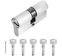 KAL-Cylindre de serrure 30/30 avec 5 clés, profilé à bouton pour porte d’entrée et chambre, dimensions 6 x 1,5 x 3 cm