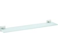 KAL-® Deluxxe Tablette En Verre, Adhésif, Métal Chromé Finition Brillante, Design Délicat, Garanti Inoxydable, 50Mm X 600Mm X 118Mm