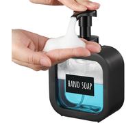 Kal-Distributeur Savon Mousse, 1 Pièce 300ml Distributeur Liquide Vaisselle, Flacon Pompe Vide Avec Tête De Pompe En Mousse, Deco Salle De Bain (Noir)