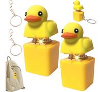 KAL-Duckys Quacking Fidget Toy, 2 Pièces Quack-Ing Du-Ck Fidg-Et T-Oy Keychain, Q-Uacking D-Uck Keychain, Jouet De Canard Fidge-T, Qua-Cking Fidget Toy, Porte-Clés Duck Fid-Get To-Y, Clicker Anti-Str