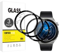 Kal-E Hamii Protecteur D'écran Compatible Avec Huawei Watch Gt 3 Pro 46mm,[3 Pièces][3d Incurvé Full Cover][Résistant Aux Rayures,Haute Définition] Protecteur Pour Huawei Watch Gt 3 Pro 46mm