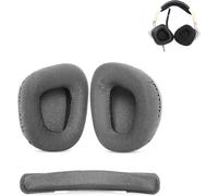 KAL-Earpads Respirants De Remplacement + Bandeau Compatibles Avec Les Casques Corsair Void & Corsair Void Pro Wired & Wireless Gaming 7.1 (Coussin En Tissu Respirant/Mousse Haute Densité).