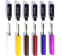 Kal-Ensemble De Mascara Coloré De 6 Couleurs, Mascara De Couleur, Mascara Coloré Imperméable, Longue Durée, Anti-Taches, Volumineux Et Charmant, Blanc Marron Rouge Violet Rose Jaune