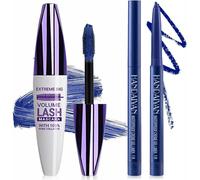 Kal-Ensemble De Mascara Et Eye-Liner Bleu 5d Liquide Coloré Pour Le Volume, La Longueur, La Courbure, Imperméable, Anti-Bavure ¿ Idéal Pour Le Maquillage De Fête Et De Scène