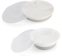 Kal-Ensemble De Vaisselle Pour Bébé Assiette Divisée Bébé + Bol Bébé Assiette Et Bol Pour Bébé Sans Bpa Kit De Formation Alimentaire Pour Enfants Blanc