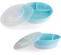 Kal-Ensemble De Vaisselle Pour Bébé Assiette Divisée Bébé + Bol Bébé Assiette Et Bol Pour Bébé Sans Bpa Kit De Formation Alimentaire Pour Enfants Bleu