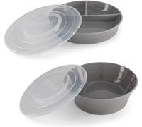 Kal-Ensemble De Vaisselle Pour Bébé Assiette Divisée Bébé + Bol Bébé Assiette Et Bol Pour Bébé Sans Bpa Kit De Formation Alimentaire Pour Enfants Gris