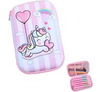 Kal-Étui À Crayons Pink Stuff - L'école Des Licornes, Présent Pour Fille 8 Ans - Papeterie Fille, Kawaii, Grande Capacité, Polly Pocket Licorne