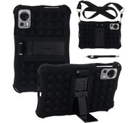 KAL-Étui De Protection En Silicone Pour Tablette Headwolf Fpad7/Alldocube Iplay 60 Mini/60 Mini Pro/60 Mini Turbo, Avec Bandoulière Et Stylet, Résistant Aux Chocs, Adapté Aux Enfants - Noir