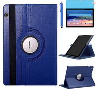 Kal-Étui Housse Coque Pour Huawei Mediapad T5 10.1 Pouces 2018 (Ags2-W09 Ags2-L09 Ags2-L03) - 360 Degrés Rotation Full Protection Kickstand Case Cover,Avec Un Stylo,Écran Film (Deep Blue)