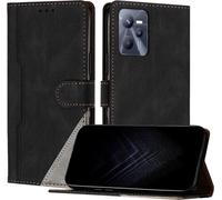 Kal-Étui Pour Oppo Realme C35 4g / Realme Narzo 50a Prime, Housse En Cuir Pu Avec [Protection Antichoc Tpu] [Fonction Support] [Porte-Cartes ] Antichoc Magnétique Coque Pour Realme C35 4g - Noir