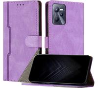 Kal-Étui Pour Oppo Realme C35 4g / Realme Narzo 50a Prime, Housse En Cuir Pu Avec [Protection Antichoc Tpu] [Fonction Support] [Porte-Cartes ] Antichoc Magnétique Coque Pour Realme C35 4g - Violet