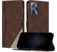 Kal-Étui Pour Oppo Realme C35 4g / Realme Narzo 50a Prime, Housse En Cuir Pu Avec [Protection Antichoc Tpu] [Fonction Support] [Porte-Cartes ] Antichoc Magnétique Coque Pour Realme C35 4g - Marron