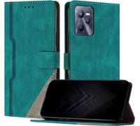 Kal-Étui Pour Oppo Realme C35 4g / Realme Narzo 50a Prime, Housse En Cuir Pu Avec [Protection Antichoc Tpu] [Fonction Support] [Porte-Cartes ] Antichoc Magnétique Coque Pour Realme C35 4g - Vert